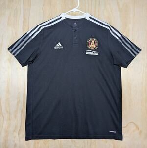Adidas Men's Large Atlanta United FC Shirt MLS Soccer Cotton Blend Black